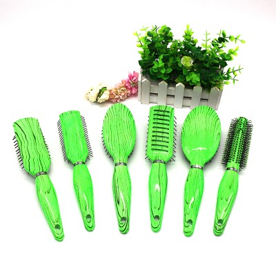 china ningbo plastic professional wooden color wood hand water transfer hair comb hairbrush brush wholesale Waimaotong factory