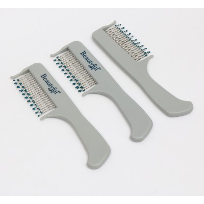 stainless steel metal pins teasing back-combing plastic comb from Waimaotong China market