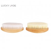 Wholesale High Quality Beach Wood Feather Bristles Oval  Beard Brush