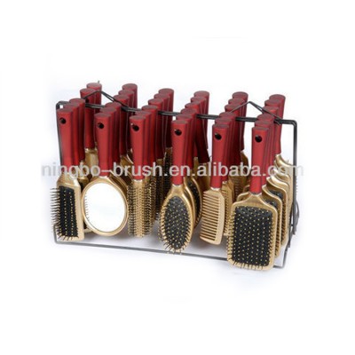 professional plastic Hot sale latest design fashion High quality Favorable custom hair brush and comb and mirror stand display