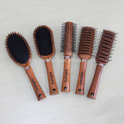 professional plastic wooden paint plastic hair brush water transfer hair hairbrush comb wholesale