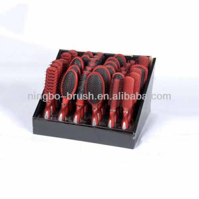 massage hairbrush plastic magic hair comb mirror brush display metal stand set Ningbo China Waimaotong set