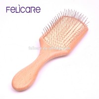 Beech Stainless steel Paddle Cushion massage hair massager brush comb