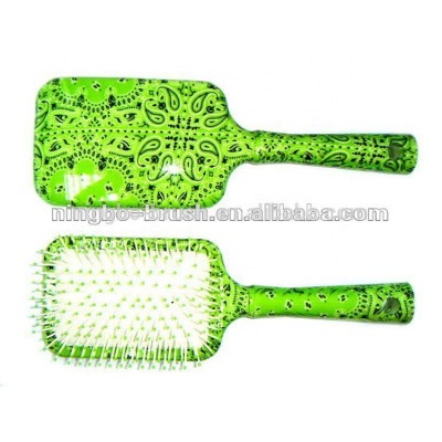 beautiful water transfer hair brush paddle hair comb detangling hair brush