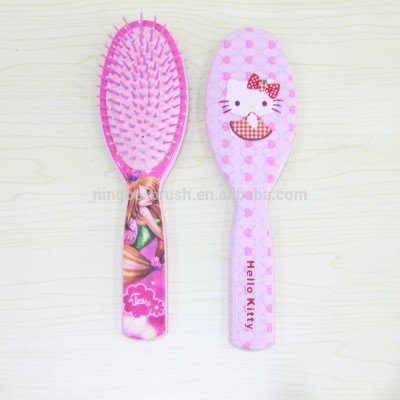 hot sell ningbo magic factory hello kitty hot transfer printing hairbrush comb wholesale ningbo yinzhou