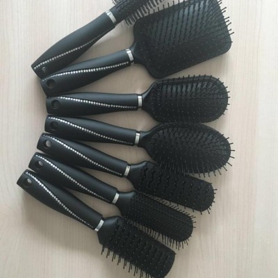 professional plastic novelty rhinestone crystal ningbo hairbrush easy detangling diamond hair comb brush wholesale