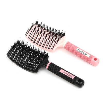 china professional plastic Top grade hair comb accessory boar bristles brush manufacturer 360 curved wave hairbrush